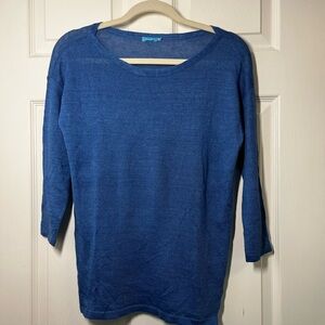 J. McLaughlin Blue Women's Alva 100% Linen Sweater Size XS